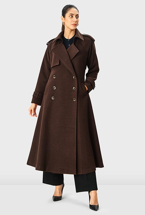 Italian melton outlet short trench coat