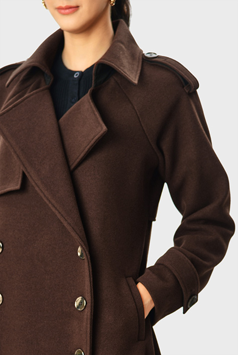 ジャケット・アウター Badhiya Belted coat-wool melton Wool Melton Coat – La Garçonne