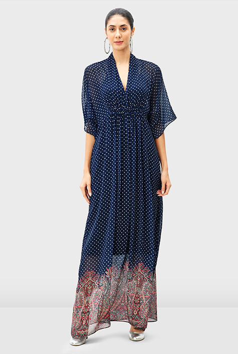 【ku_paru08】PAISLEY EMBROIDERY DRESS Chinar Paisley Maxi Dress | EeshaBoutique