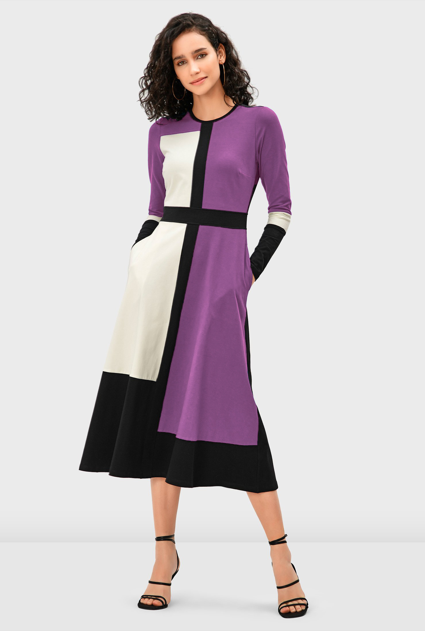 パーティードレス Stretch Color Block Dress CL0100762ML.jpg