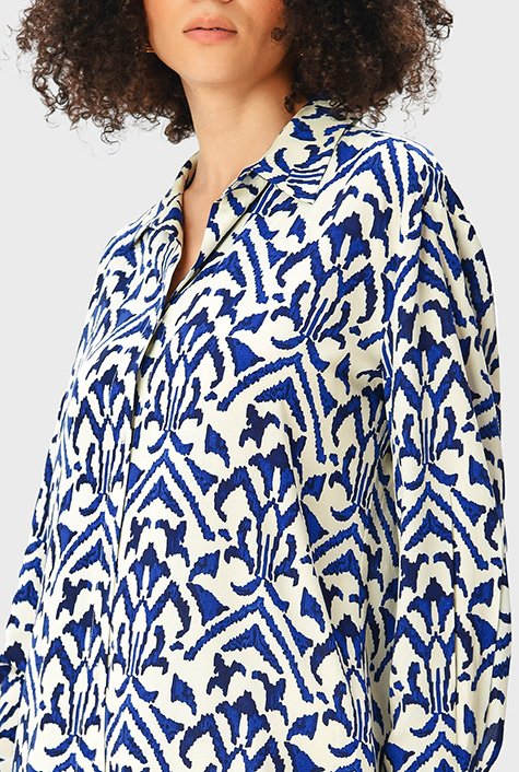Printed Rayon Shirt in Blue