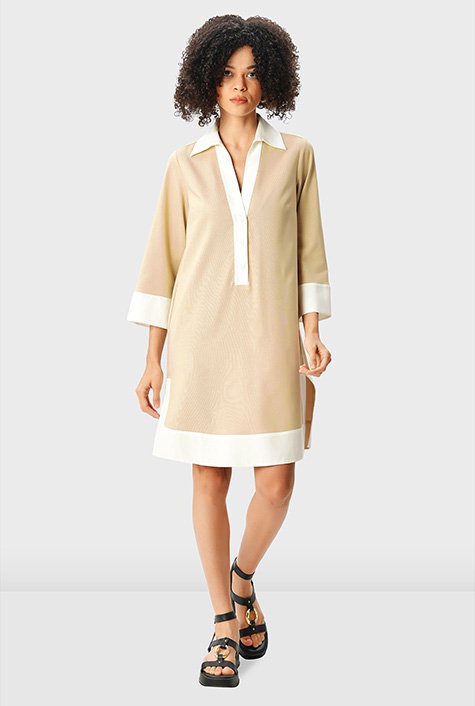 Colorblock online linen dress