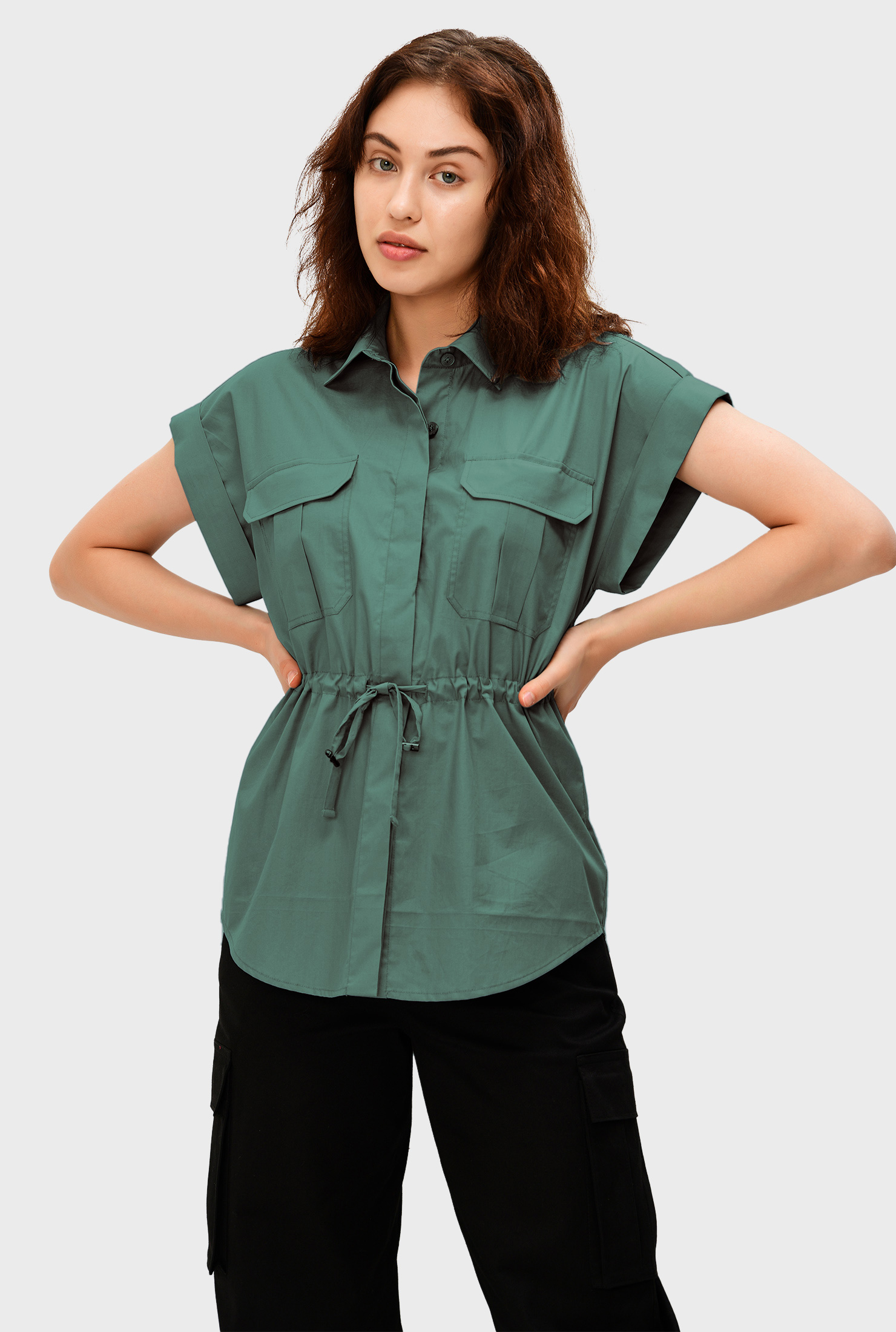 Shop Cotton poplin safari shirt | eShakti