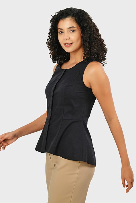 Black high low peplum top hotsell