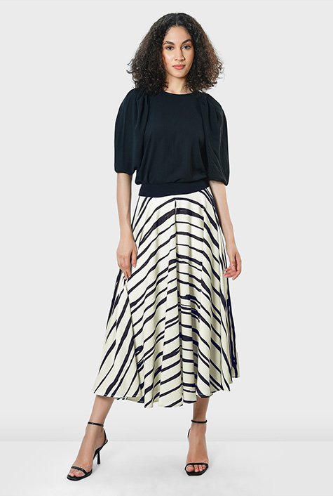 Circle skirt striped fabric best sale