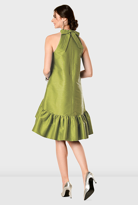 Poly Dupion Strap Frilled Dress ヌキテパ