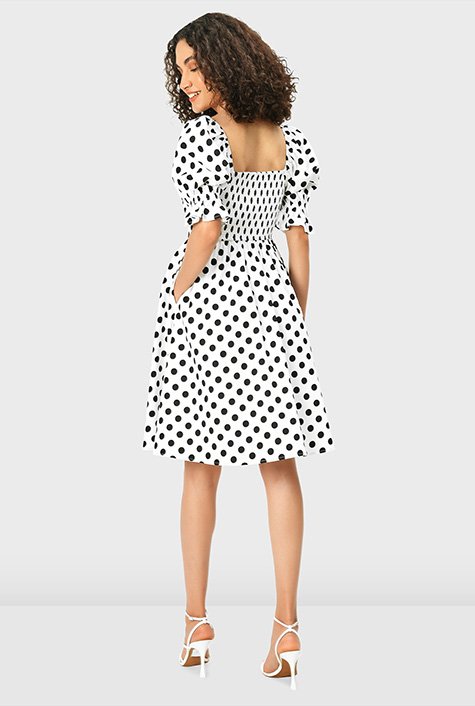 Cotton polka dot dress best sale