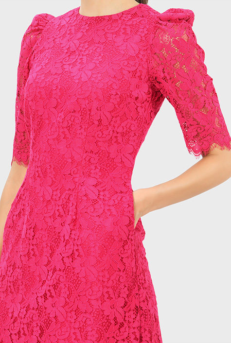 Shop Floral lace A-line dress | eShakti