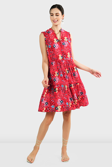 Shop Flutter sleeve floral print empire dress | eShakti