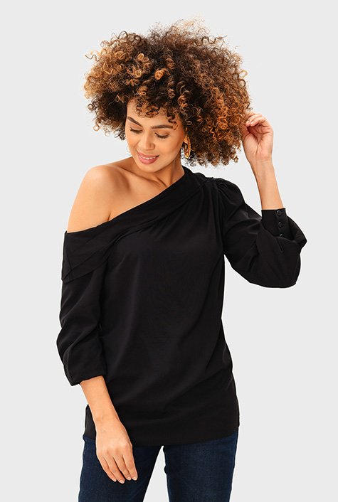 One shoulder off blouse hot sale