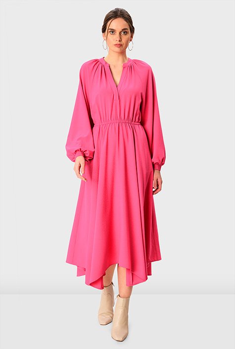 Shop Handkerchief Hem Crepe Dress | EShakti