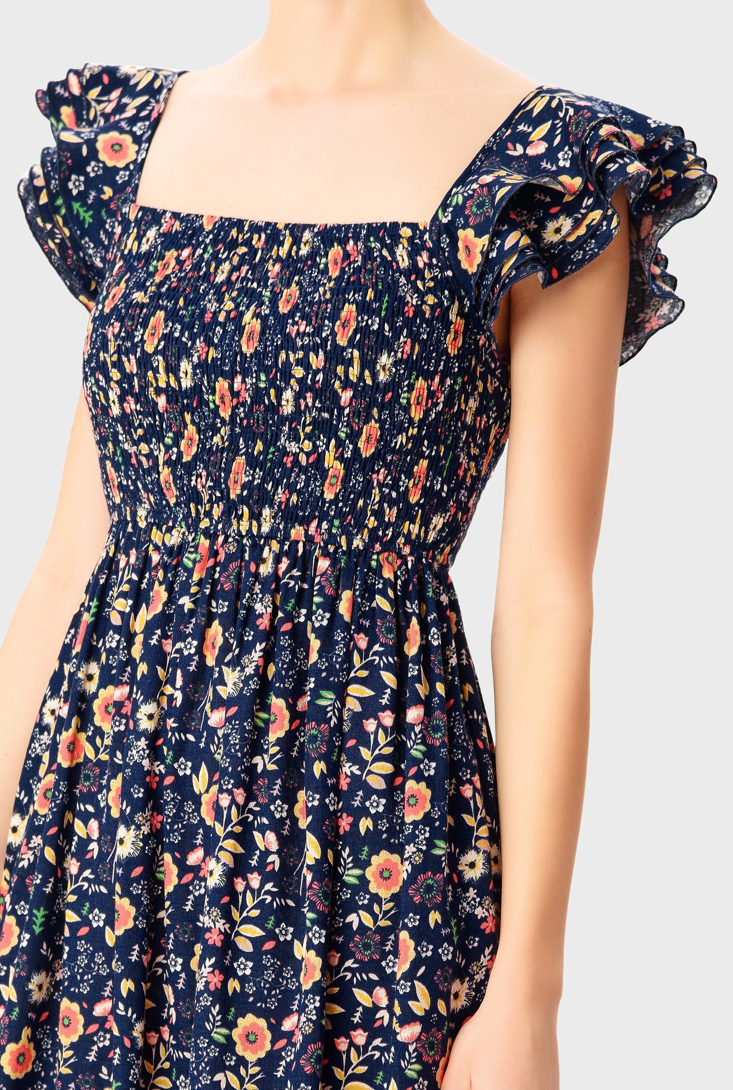 topshop shirred smocked poplin sundress