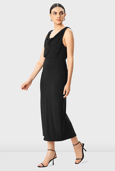 Cowl neck jersey clearance dress