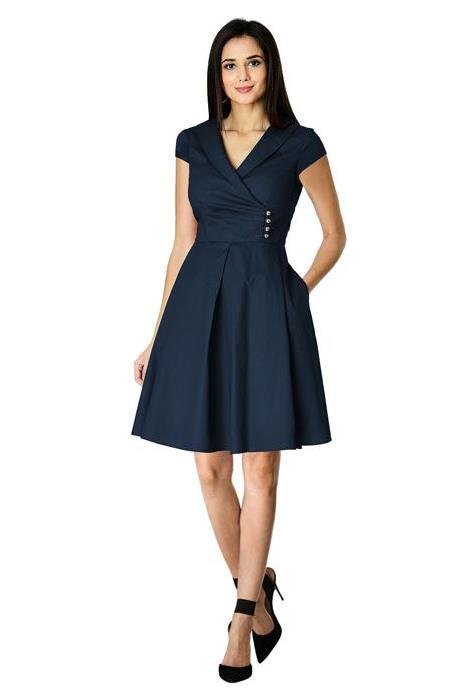 Cotton poplin fit-and-flare dress