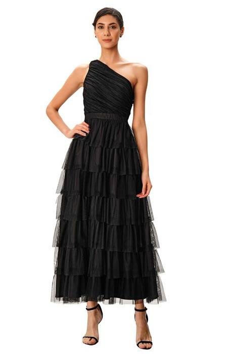 Shop One Shoulder Ruffle Tier Tulle Dress Eshakti 6472